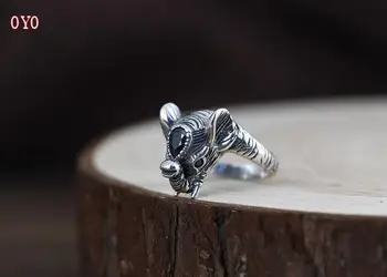 

S925 silver retro Thai silver fashion elephant open ring female auspicious index finger ring