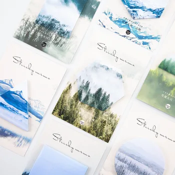 

30sheets/pack Vintage Forest Mountains Sticky Note Memo Pad Note Office Planner Sticker Paper Stationery School Supplies