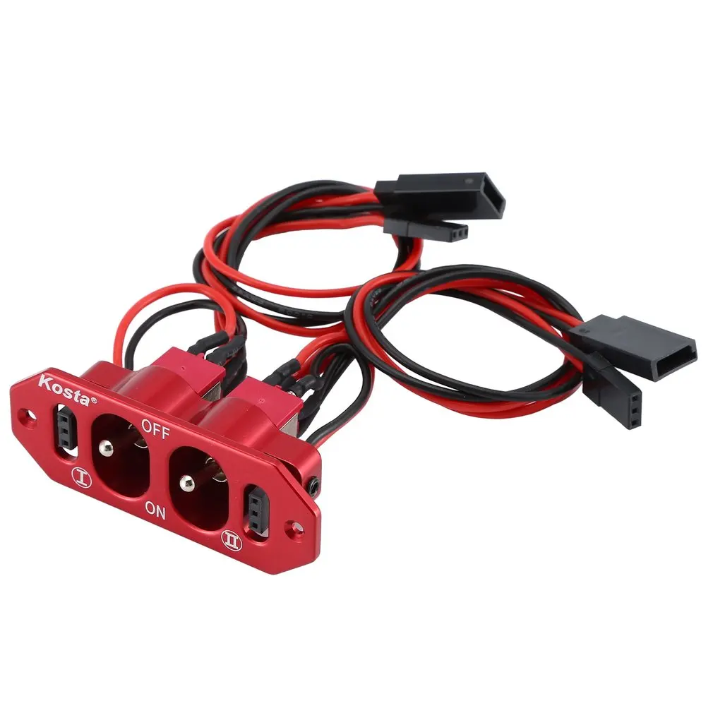 

CNC Aluminum Alloy Heavy Duty Double ON-OFF Power Switch With Futaba JR Cable For RC Airplane Models