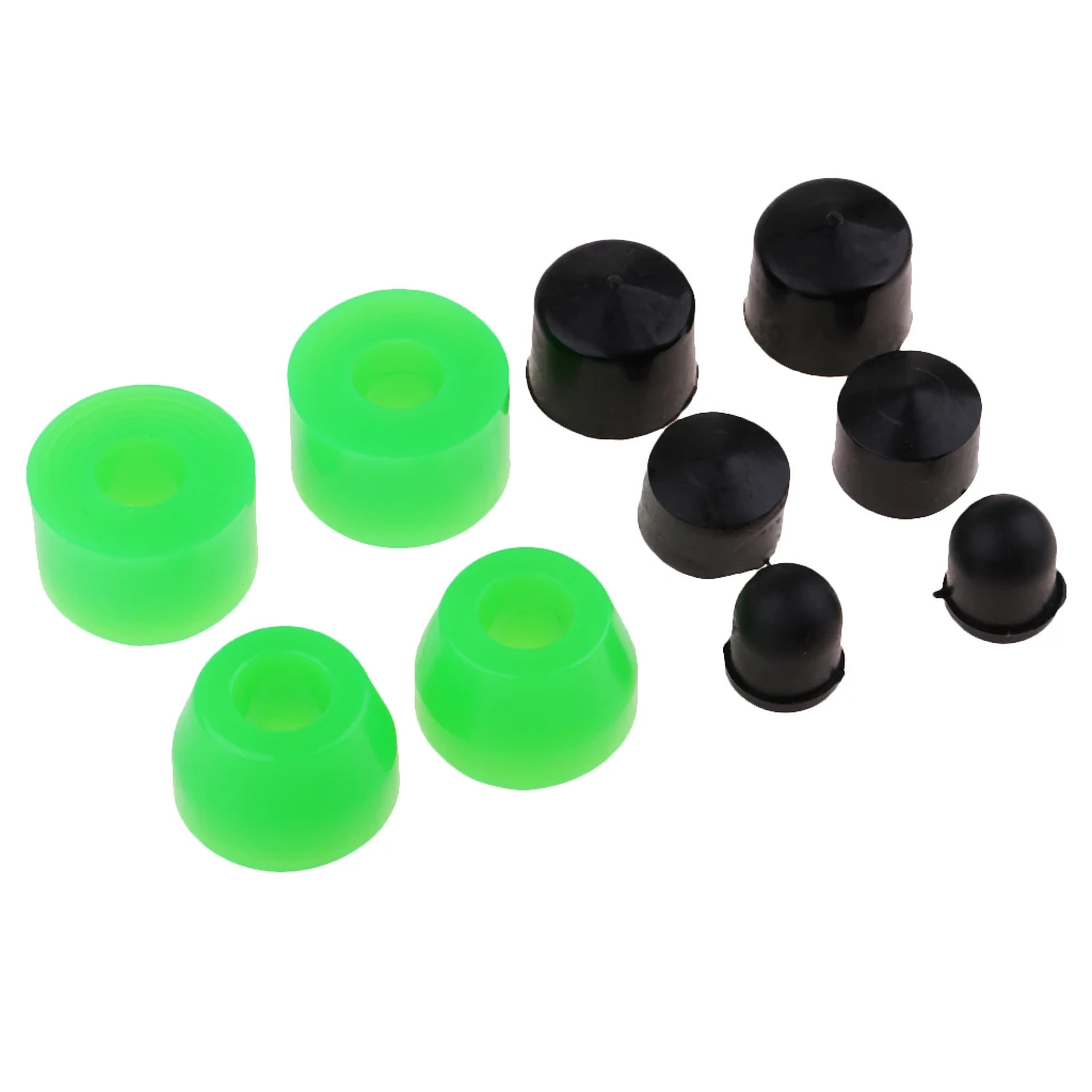 10pcs Skateboard Bushings, Trucks  Cups Hardware, for Skateboard Truck Longboard Cruiser, Green, Black, 85A
