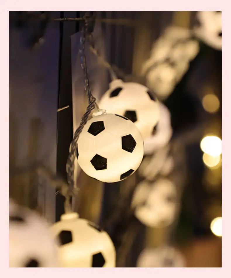Светодиодный светильник для игры в футбол, уличный светильник для патио, светильник с шариком, тайская гирлянда, цепь лампы Chanukah, мерцающий праздник, новинка для футбола