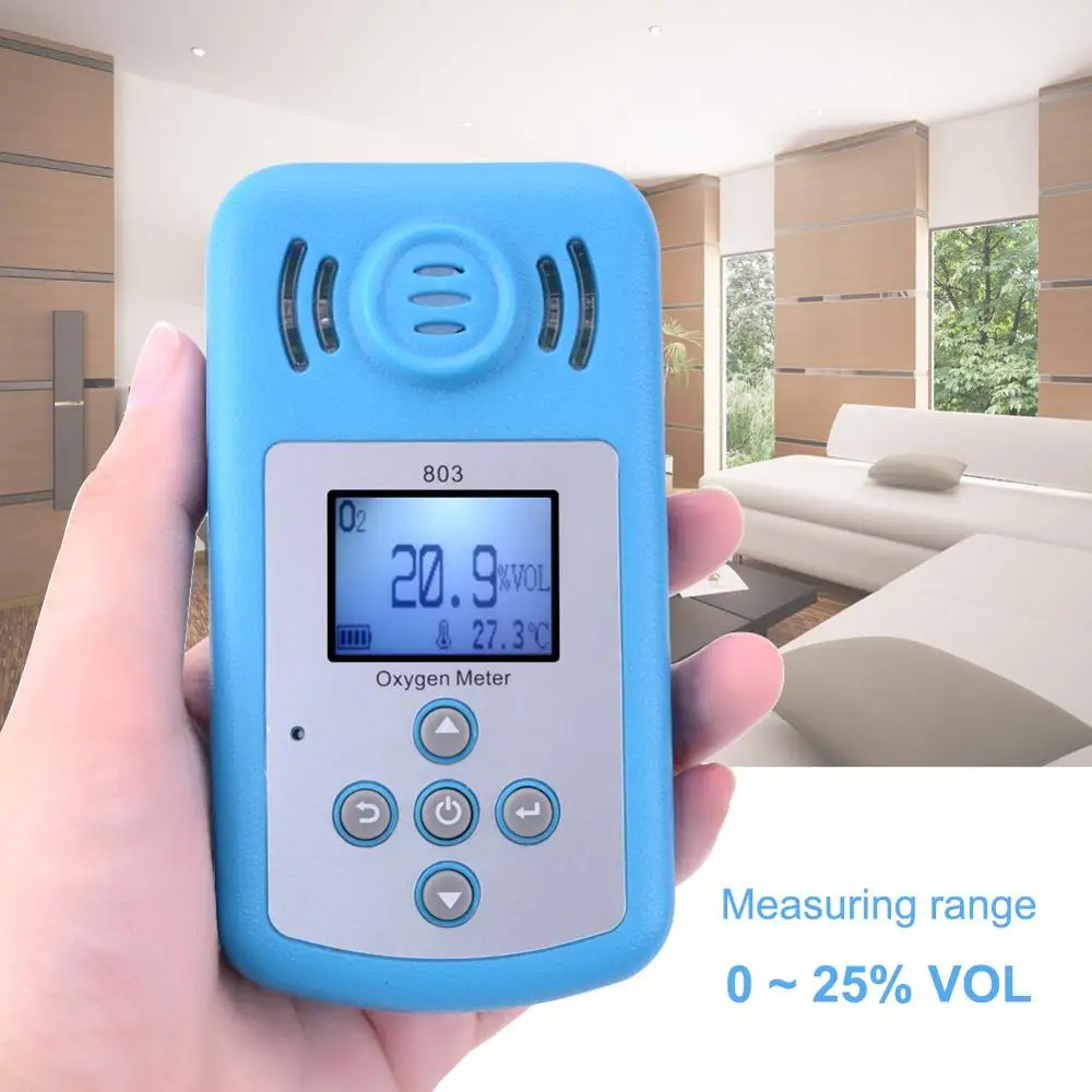 

Yieryi KXL-803 Oxygen Concentration Detector Professional LCD Digital Oxygen(O2) Meter with Sound and Light Alarm