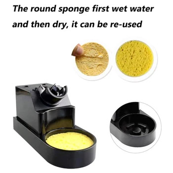 

Electric Soldering Iron Stand with Welding Cleaning Sponge Pads Generic High Temperature Resistance new