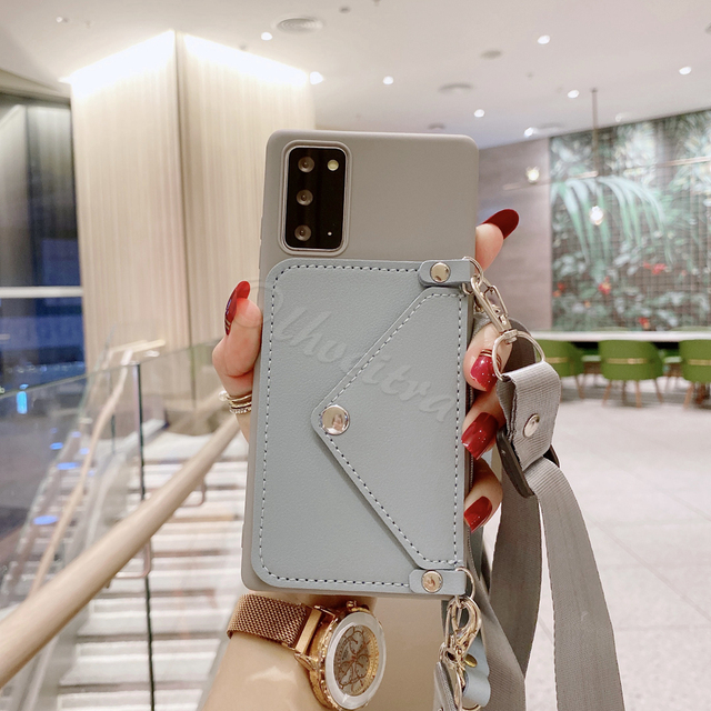 Strap Card Slot Wallet Cover For OnePlus 9 7 Pro 8T 5G 7T 6T One Plus 9 Case Crossbody Lanyard Chain Liquid TPU Fundas