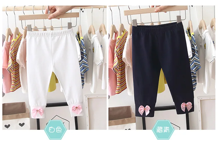 Girl'S Pants Summer Wear CHILDREN'S Ninth Pants Fashion Medium-small Crawler Little Girl Casual Leggings Fashion