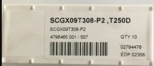 10 шт. твердосплавная вставка SCGX09T308-P2, T250D