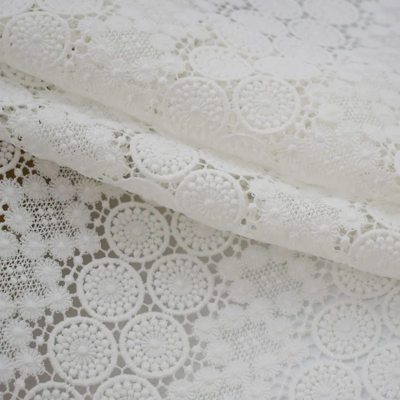 Белая открытая кружевная ткань Сетчатое вышитое кружево ткани для свадебного платья Tecido Para Roupa шитье модное красивое платье