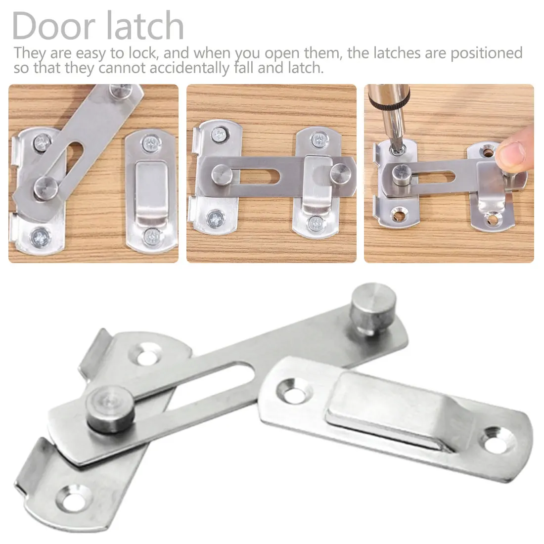 

Hasp Latch Metal Hasp Latch Lock Sliding Door Lock for Window Cabinet Fitting Sliding Door Buckle