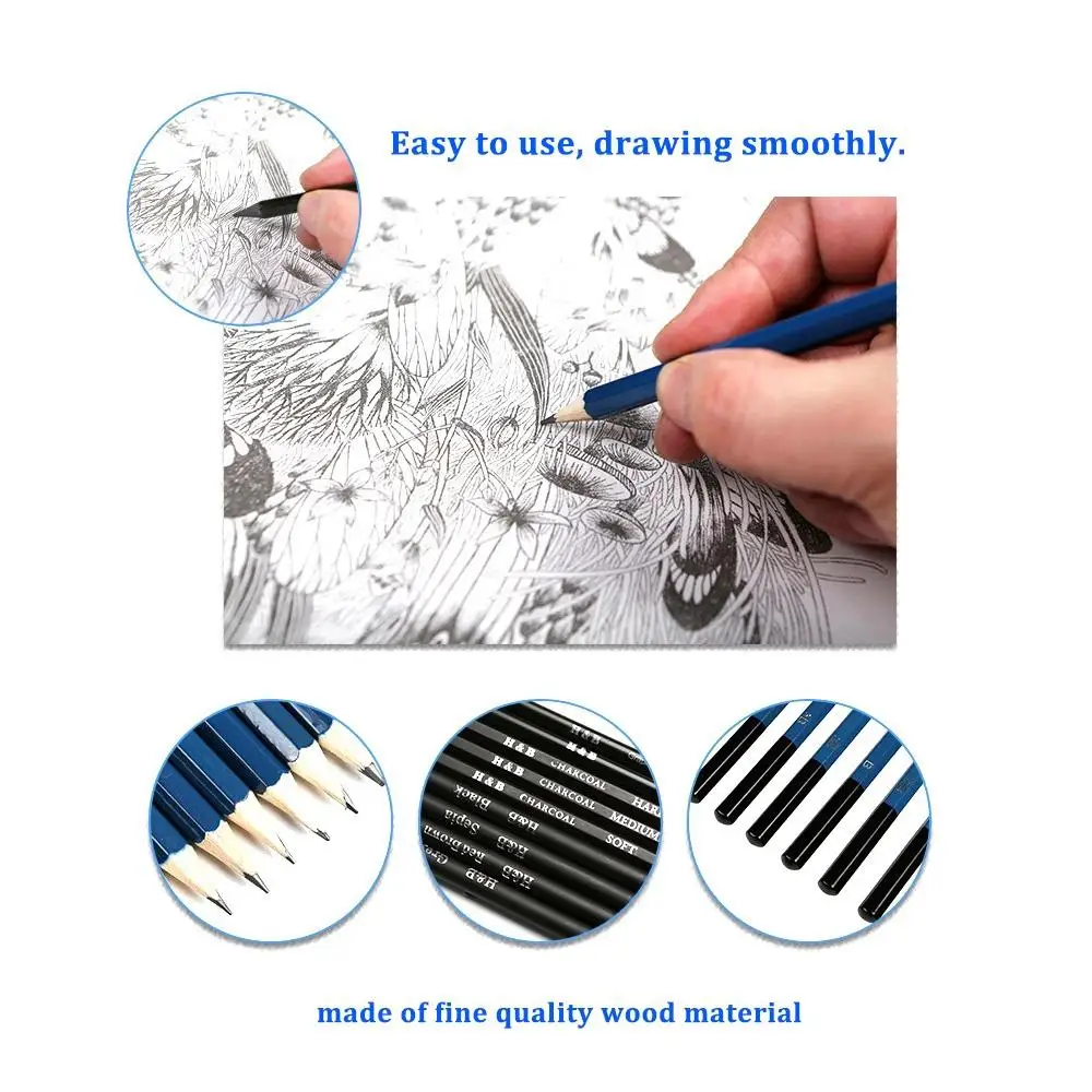 Skizze Bleistift Set Skizze Bleistift Malerei Werkzeug Set Schreibwaren Handwerk Student Graffiti Kunstler Kunst Liefert Zeichnung 60 Stucke Tragbare Flecken Aliexpress