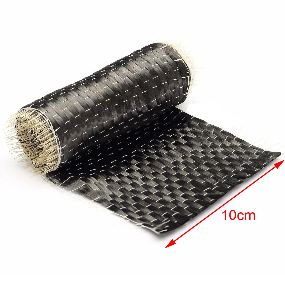 10*100cm Black Carbon Fiber Fabric Tape Uni-directional Weave 12K 200G Carbon Fiber Cloth for Fire Protection Architecture