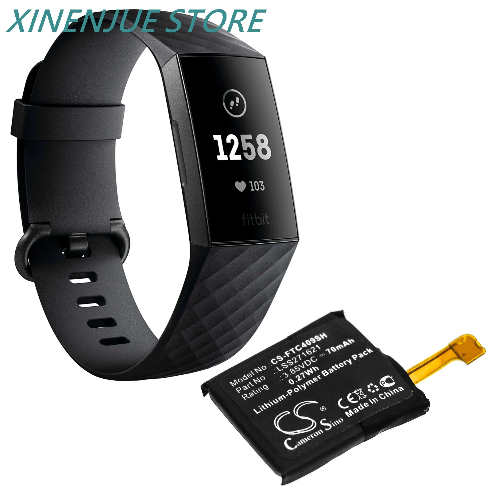 Smartwatch 3.85V/70mAh Battery LSS271621 for Fitbit Charge 3 FB409 | Электроника