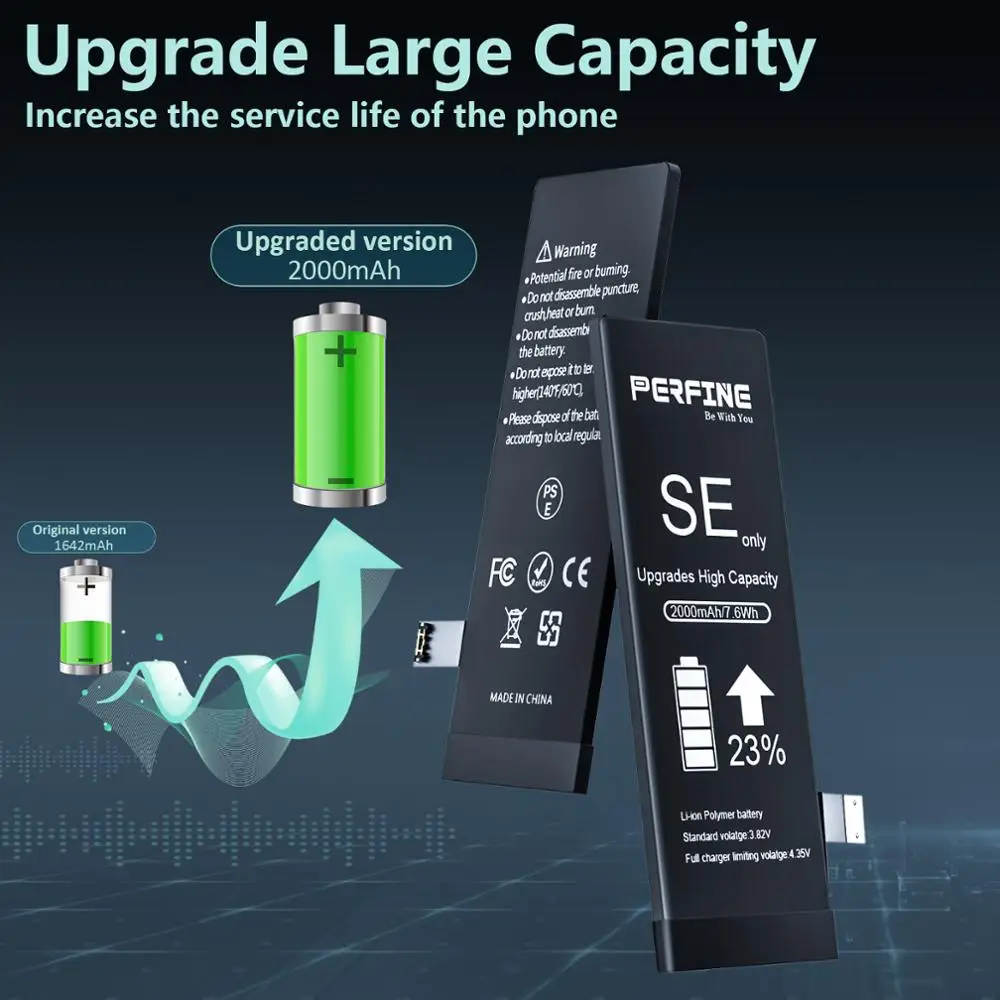Replacement Battery For iPhone SE (2016) A1723 A1662 A1724+TOOLS 1624 mAh