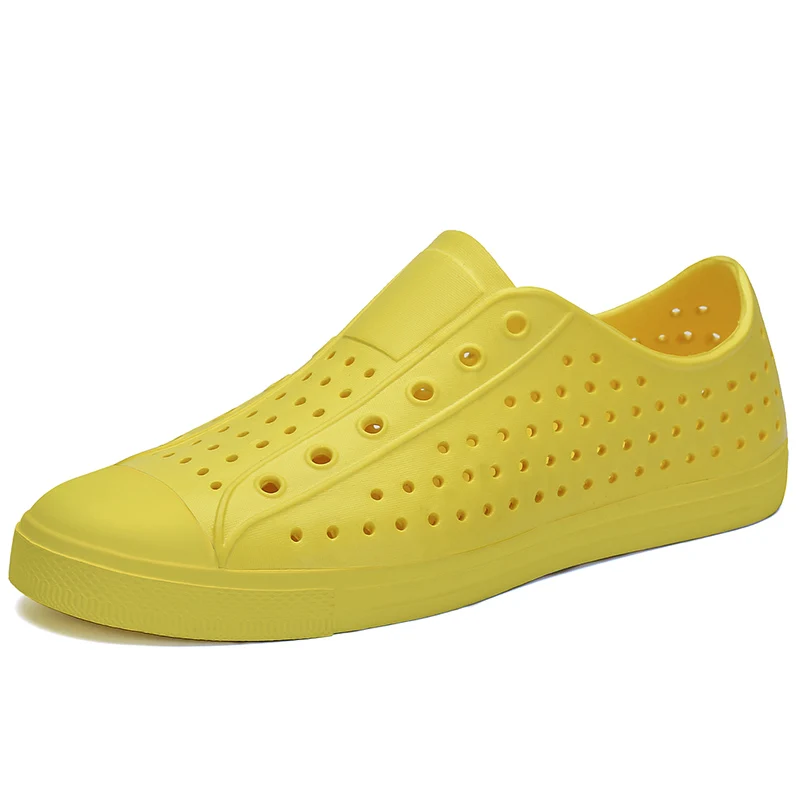 All Yellow Летняя обувь; женские пляжные шлепанцы; дышащие сандалии; мужские вьетнамки; обувь для влюбленных пар; обувь без шнуровки; морские Сабо; Открытая Уличная обувь - Цвет: All Yellow