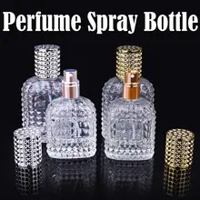 30ml 50ml Refillable Transparent Glass Sprayer Pump Empty Perfume Bottle Portable Travel Perfume Atomizer Case