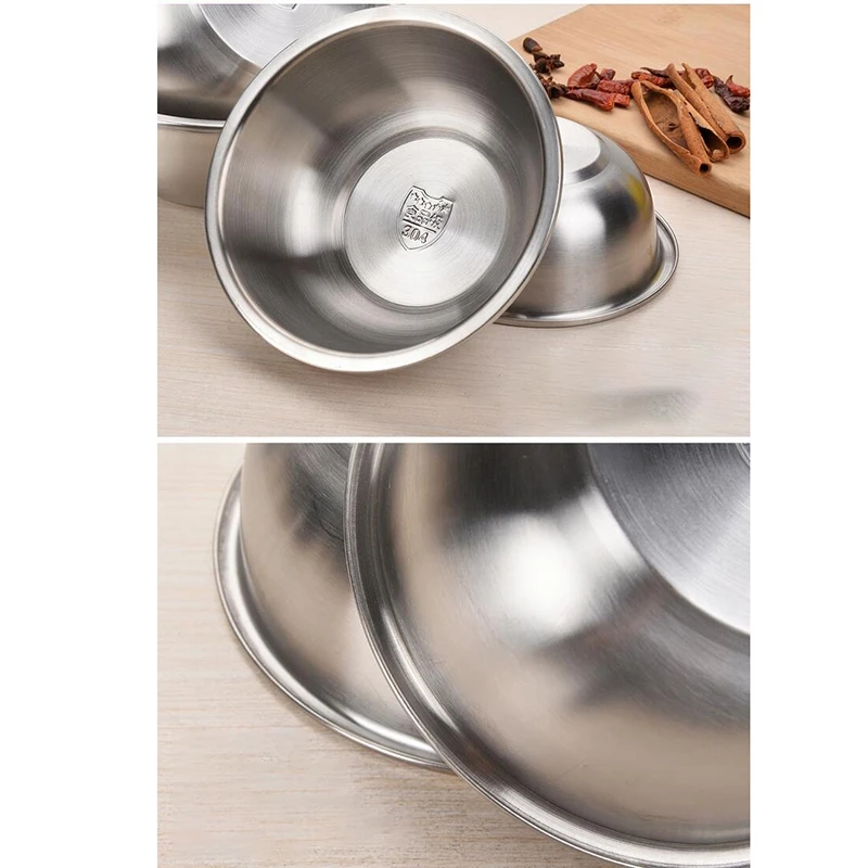 Three-Piece Stainless Steel Satte Coating Thickened High Quality Nestable Stacked Bowls in Three Sizes