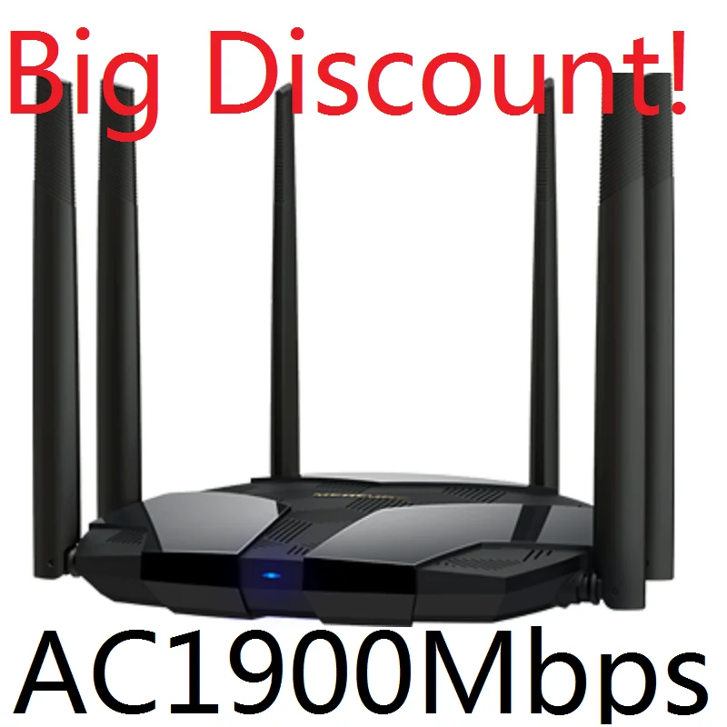 

Chinese Firmware, 6 Antennas Wireless Router 802.11AC Double bands 1900M Dual Band 2.4GHz+5GHz 4 ports Gigabit AC1900 Huge WiFi