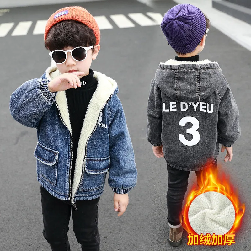 

Kids Winter Jacket Baby Boy Winter Warm Jackets Hooded Windproof Coat Snowsuit Enfant 2020 Boys Denim Coats Outwear 2-13T Cowboy