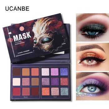 

UCANBE Brand Mask Shimmer Matte Eyeshadow Makeup Palette 18 Colors Glitter Pigmented Eye Shadow Sombras Long Lasting Cosmetics