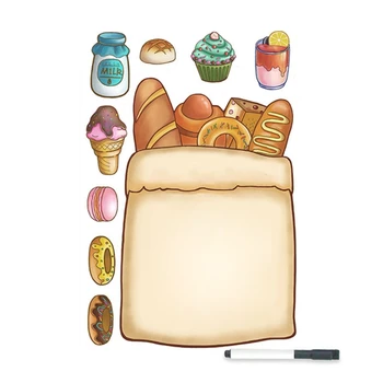 

Bread Bag Magnetic Whiteboard Fridge Magnets Remind Memo Message Board with Pens