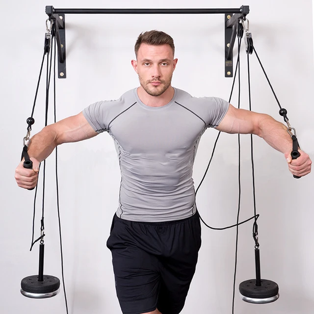 Fitness Pulley Cable Machine System  Wall Mounted Cable Pulley Machine -  Fitness - Aliexpress