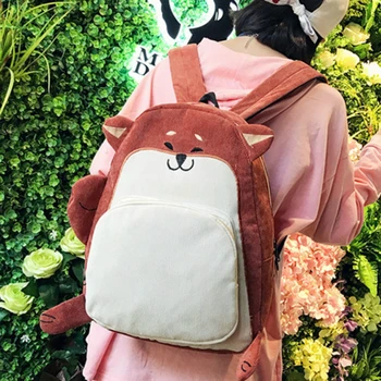 

Summer is simple in early autumn Harpy fox corduroy schoolbag large-capacity backpack