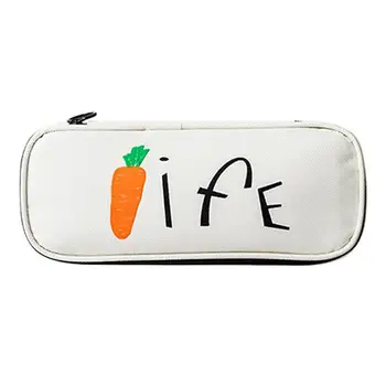 

1pc Pencil Case Funny Canvas Practical Stationery Case School Supplies Pen Holder Container Storage Bag for School Home Office