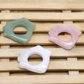 

Natural Jade Guasha Stone Scraping Plate Ring Type Face Massager Board Gua Sha Massage Tool SPA Therapy Acupoint Facial Eye Care