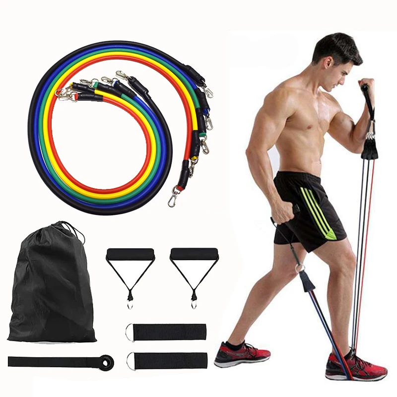 

Portable Fitness Equipment Latex Tube Resistance Bands Pull Rope Exercise At Home Yoga Gym Muscle Bodybuilding Strength Training