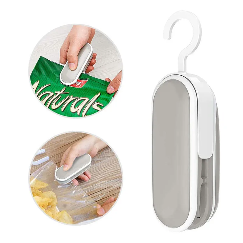 Cocina Mini bolsa de sellado de máquina sellador de alimentos al vacío 2 en 1 sellador de calor de sellador de bolsas portátil máquina de embalaje