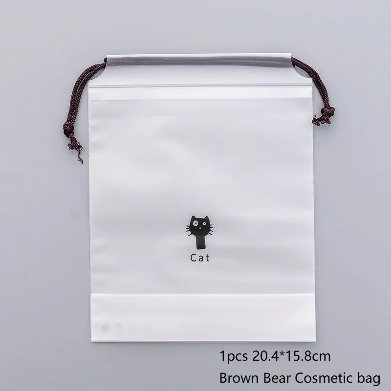 Женский прозрачный косметический пакет пивная кошка косметичка Органайзер сумка для хранения туалетные принадлежности, мытье косметичка - Цвет: Small Black Cat