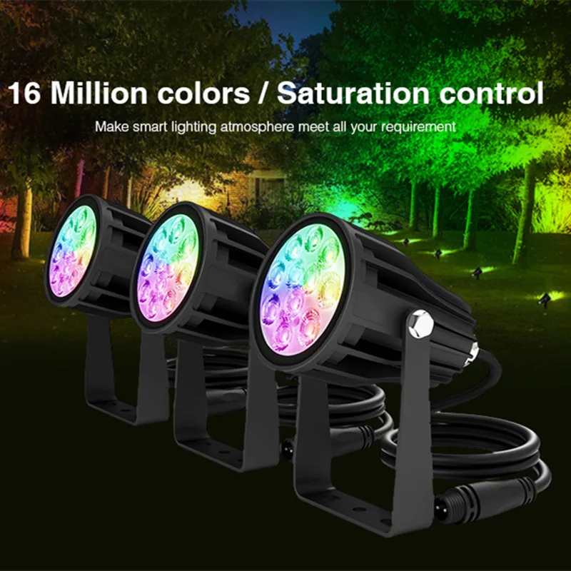 

Miboxer FUTC08A 6W RGB+CCT LED Garden Light+Power Cable Kit support Smart phone App voice control 2.4GHz RF Remote Control