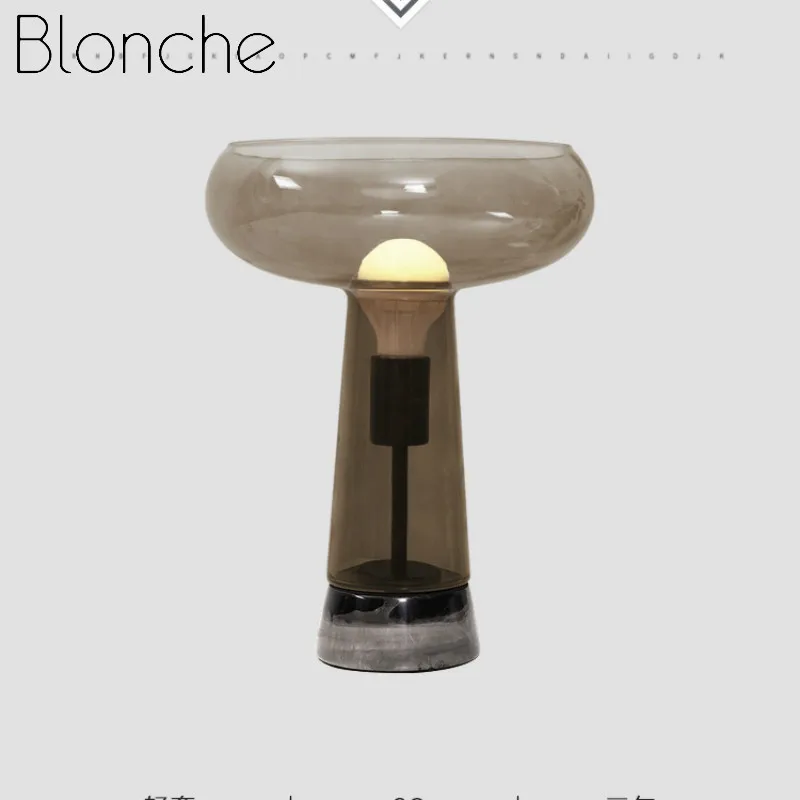 Современный стеклянный стол Blonche, светодиодная настольная лампа, современные светильники для гостиной, спальни, прикроватный домашний декор, креативный светильник