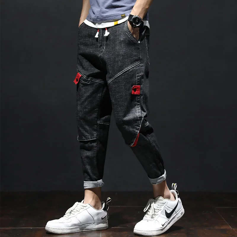 Летние новые джинсы, мужские уличные ковбойские мужские узкие черные джинсы-карандаш, подходят ко всему, джинсы PSMJ57