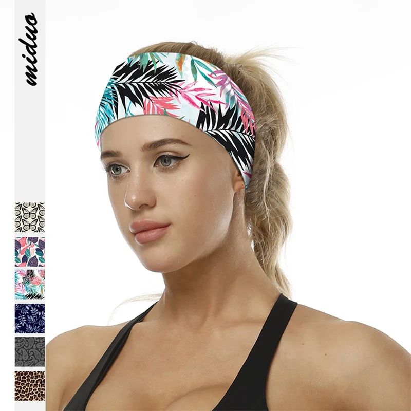 Yoga Sweatband Women Stretch Turban Hair Headwear Yoga Run Bandage Hair ...