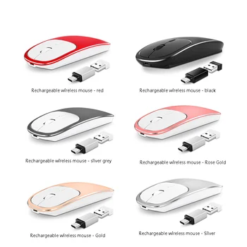 

Aluminum Alloy Laptop Wireless Rechargeable Mouse Charging Mute Click Mouse Laptop Ergonomic Mouse USB Type-C Mouse