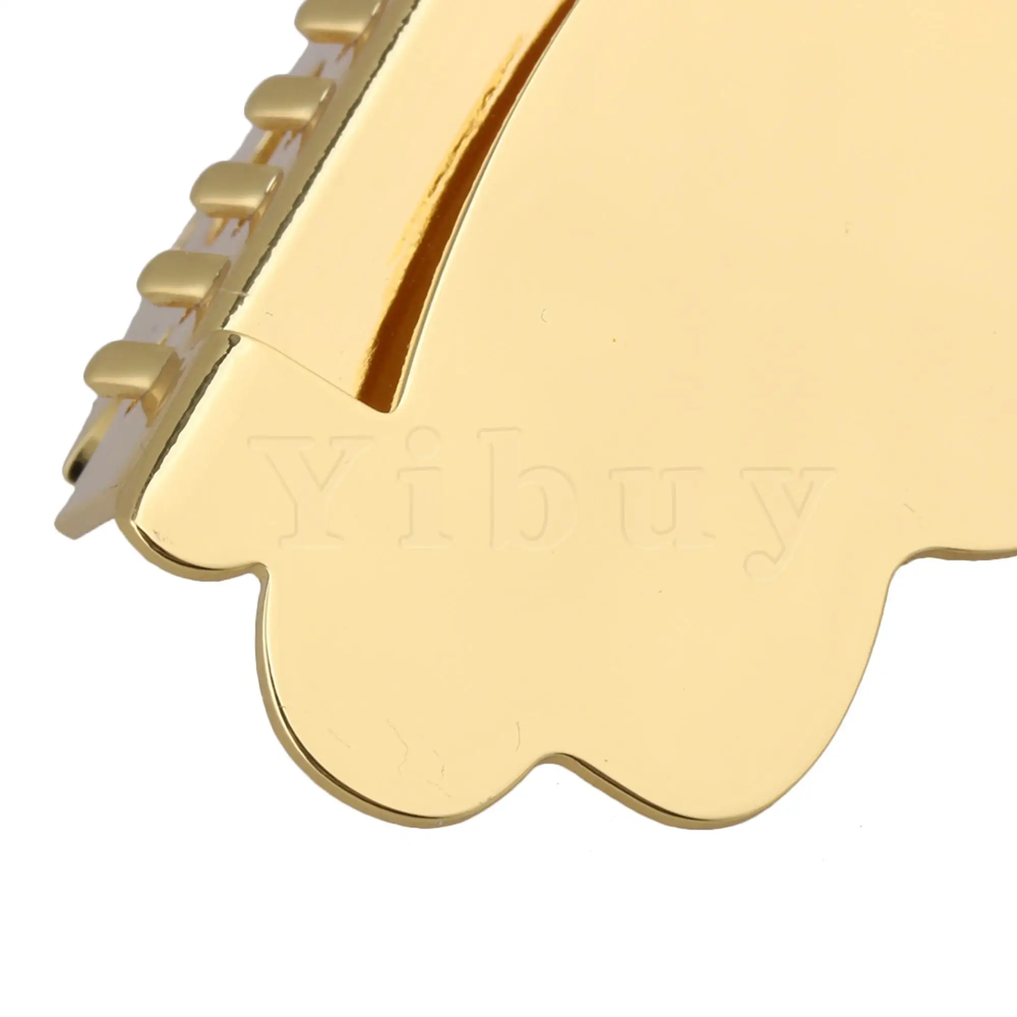 Yibuy 60 x 35mm Gold Zinc Alloy Mandolin Tailpiece Parts for 8 String Guitar