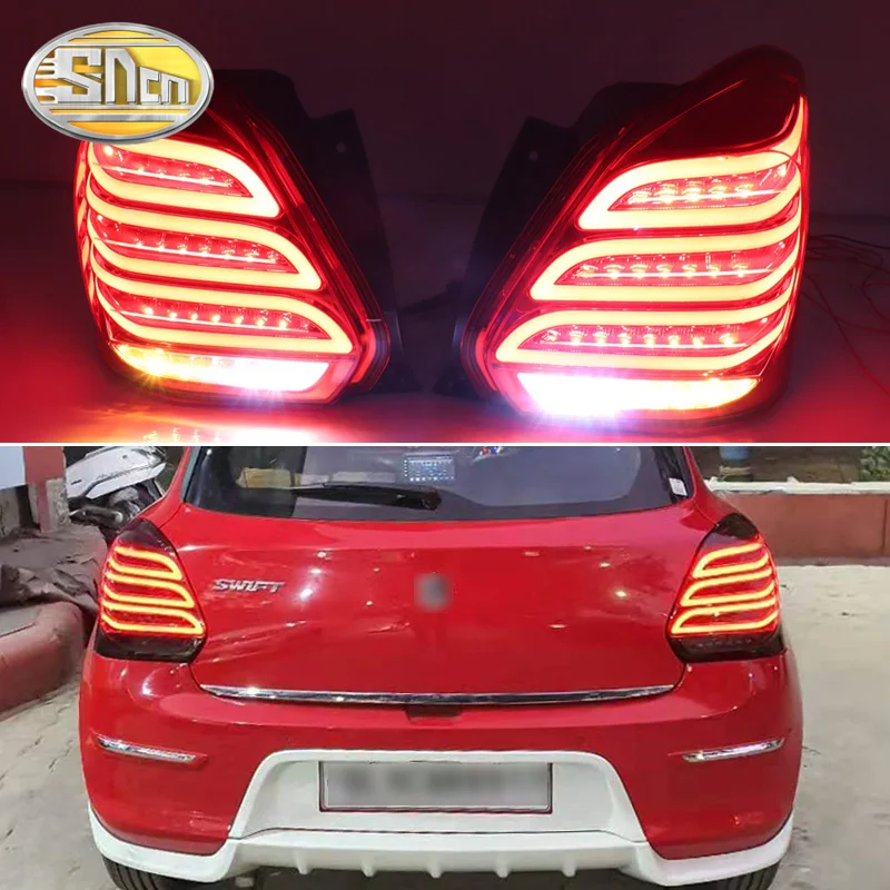 Car LED Taillight Tail Light For Suzuki Swift 2017 2018 2019 Rear Fog Lamp + Brake Light + Reverse + Dynamic Turn Signal