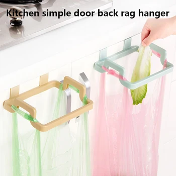 

Hooks Trash Bag Holder Wipers Rack Kitchen Cupboard Hanger Shelf Over Door Rack Bar Hanging Racks Plastic Storage Bag Holders