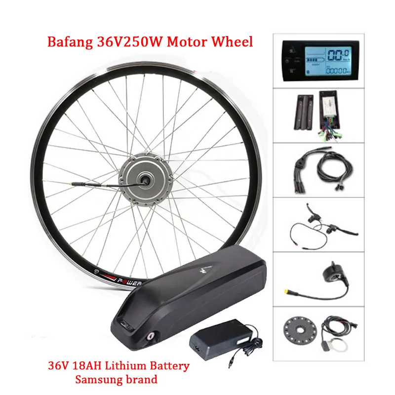 250Wsamsung36V18ALCD Е-байка 36В 250 Вт 350 Вт 500 Вт мотор для центрального движения колеса 36v SAMSUNG, фара для электровелосипеда в комплект мотор для переднего колеса 26 дюймов 700C мотор для центрального движения для электрическое преобразование велосипедов Комплект - Цвет: 250Wsamsung36V18ALCD