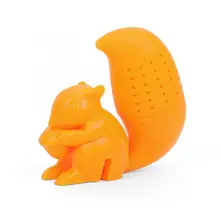 Милый заварочный силиконовый заварочный фильтр для чая в форме белки, пищевой дизайн, Забавный ситечко для чая