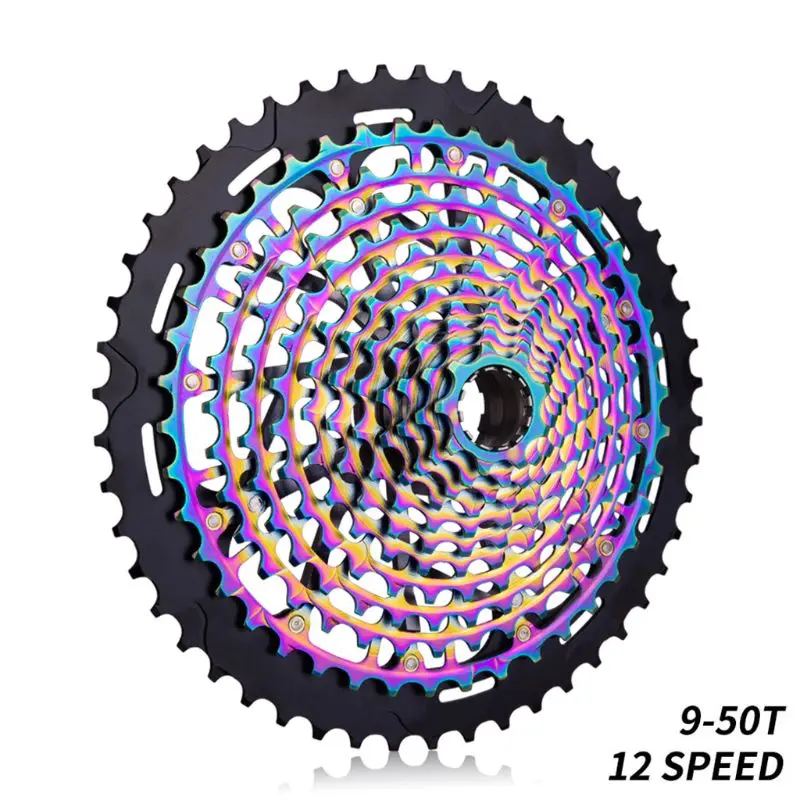 Black MTB 11 скоростей прочный Сверхлегкий стальной 11s 9-50T Кассетный Маховик - Цвет: Black