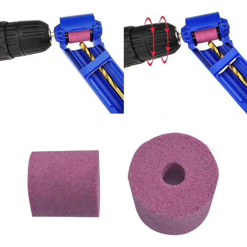 Portable Drill Bit Sharpener Corundum Grinding Wheel 2-12.5mm Twist Metalworking Metal Diamond For Grinder Drill Power Tool 1set drill bit sharpener
