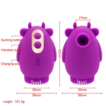 2 in 1 Sucking Vibrator for Women 10 Modes Clitoris Stimulator Oral Nipple Licking Vagina Sucker Adult Sexual Wellness Machine 2