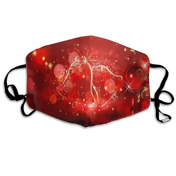 

Christmas Bell Washeable Reusable Mouth Mask Cotton Anti Dust Half Face Mouth Mask for Men Women Dustproof with Adjustable Ear