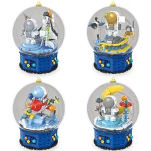 Nouveau Design de jouets blocs de construction, boule de cristal, boîte à musique, bricolage, bloc de musique léger, jouet électrique pour enfants