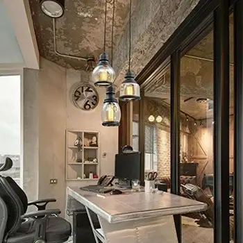 

AC 85-265V LED Pendant Light 3XE27 Base Retro Style Haning Light For Study Bar Hallway