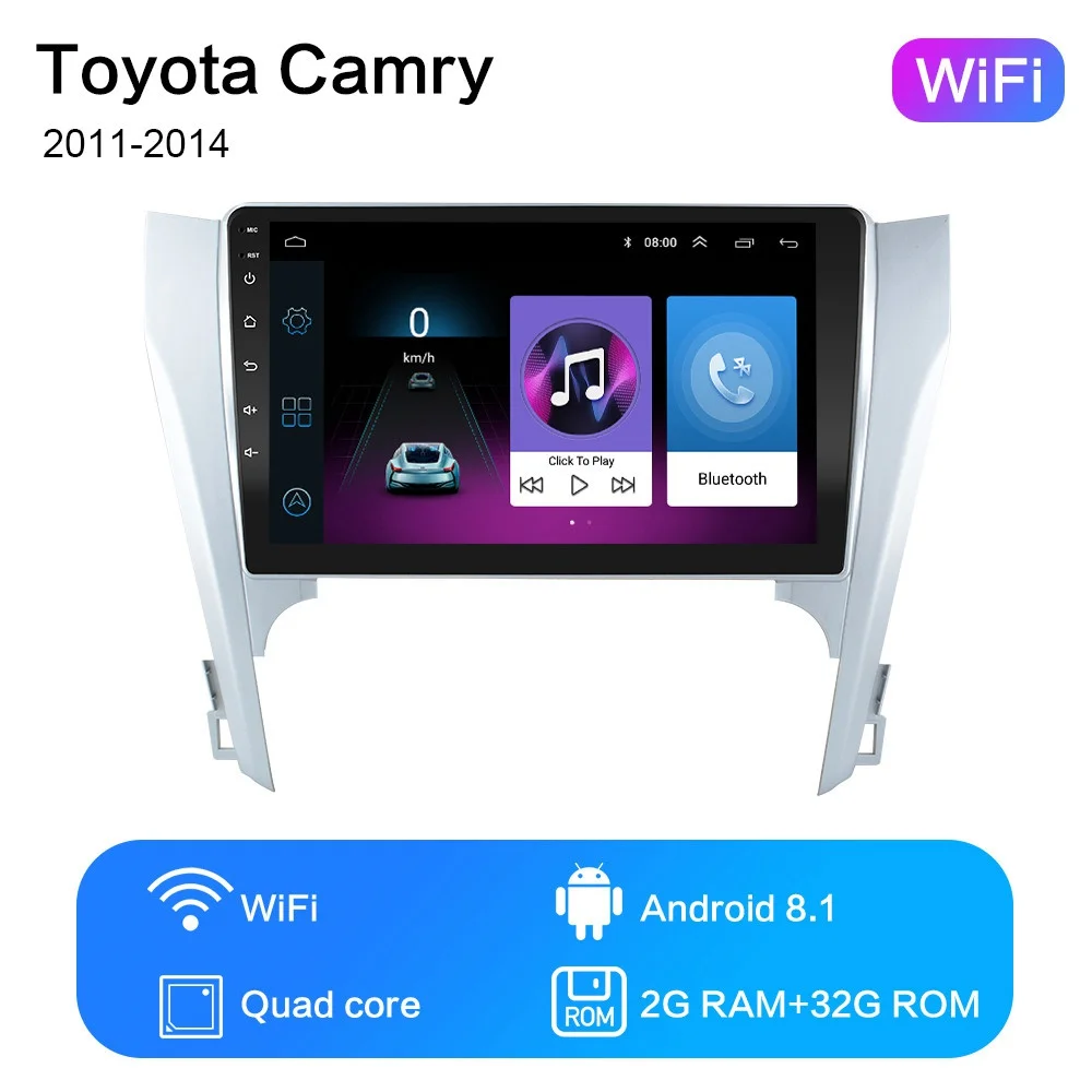 WIFI 2G-32G 2G+ 32G 1" 2din Android 8,1 GO автомобильный dvd-плеер для Toyota Camry 8 50 55 2011- Автомобильный Радио gps навигация wifi DPS ips плеер - Цвет: WIFI 2G-32G
