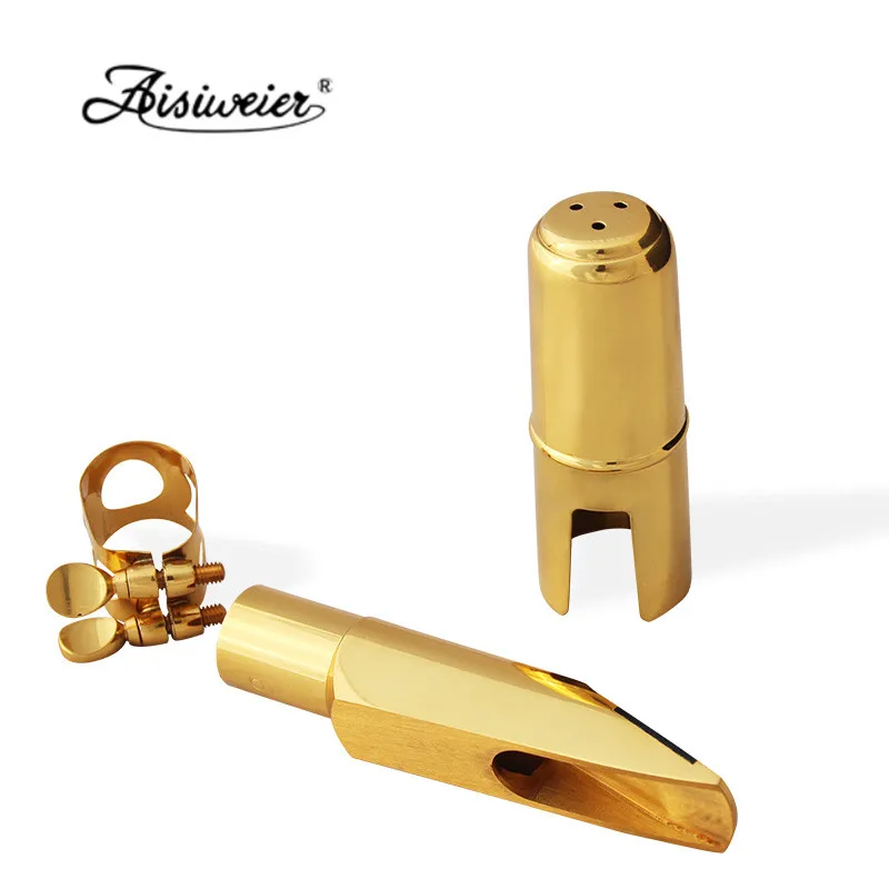 Bocal de Metal em Laca Peças de Boca Saxofone Profissional Aisiweier Tenor Soprano Alto Dourada 56789 - Image 3