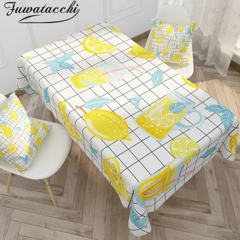 

Fuwatacchi Plaid Table Cloth Fruit Cherry Printed Table Cover for Wedding Birthday Party Rectangle Desk Wipe Covers Tablecloth