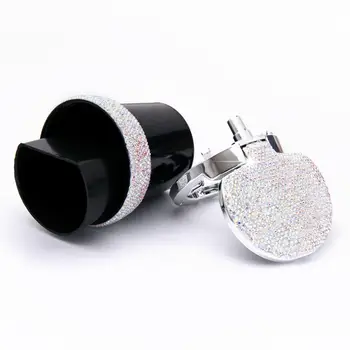 

New Bling Bling Rhinestones Portable Car Ashtray With Light Crystal Diamond Led Car Ash Tray Ashtray Storage Cup